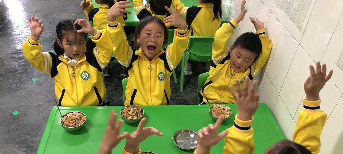 2018年，WFP在湖南湘西启动了学龄前儿童营养午餐项目。